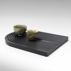 Thớt Gỗ Kẻ Sọc Gợn Sóng Đạo Cụ Chụp Ảnh Decor Bếp Sang Trọng