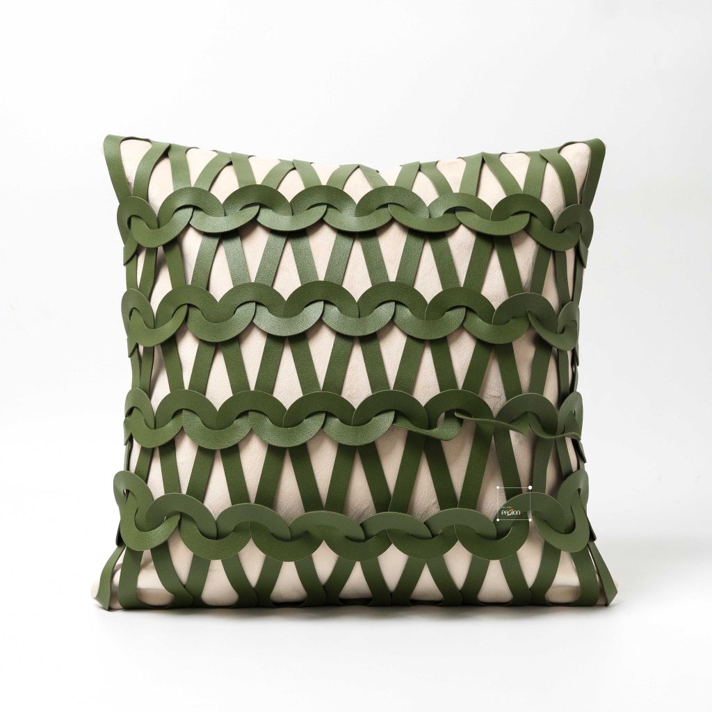 Vỏ Gối Tựa Lưng Phong Cách Bắc Âu Xanh Green Phối Be