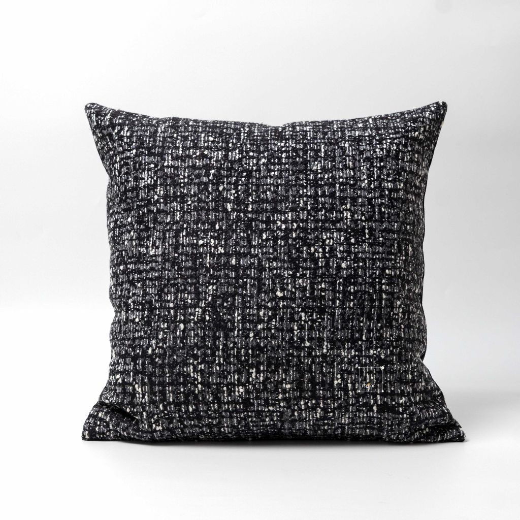 Vỏ Gối Tựa Lưng Sofa Retro Tông Đen Xám Kiểu Mỹ