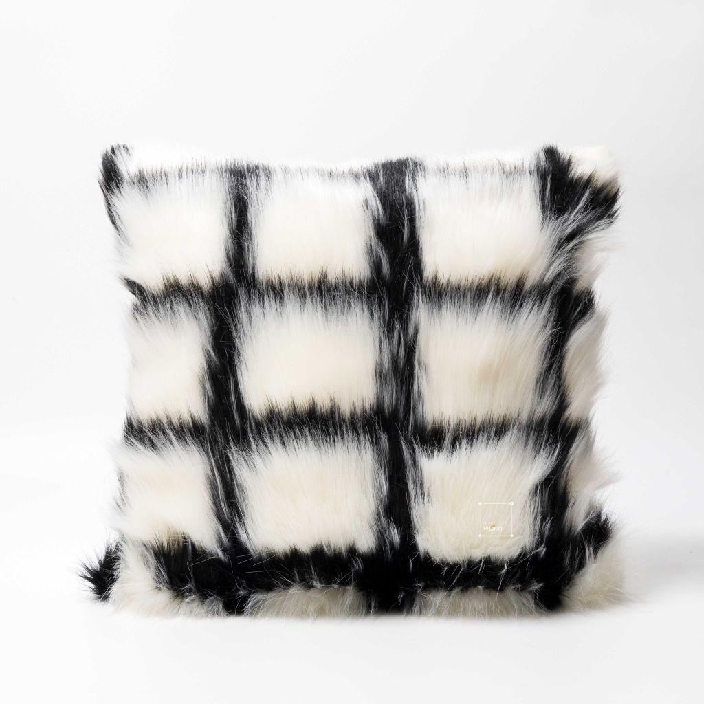 Vỏ Gối Tựa Lưng Sofa Retro Tông Đen Xám Kiểu Mỹ