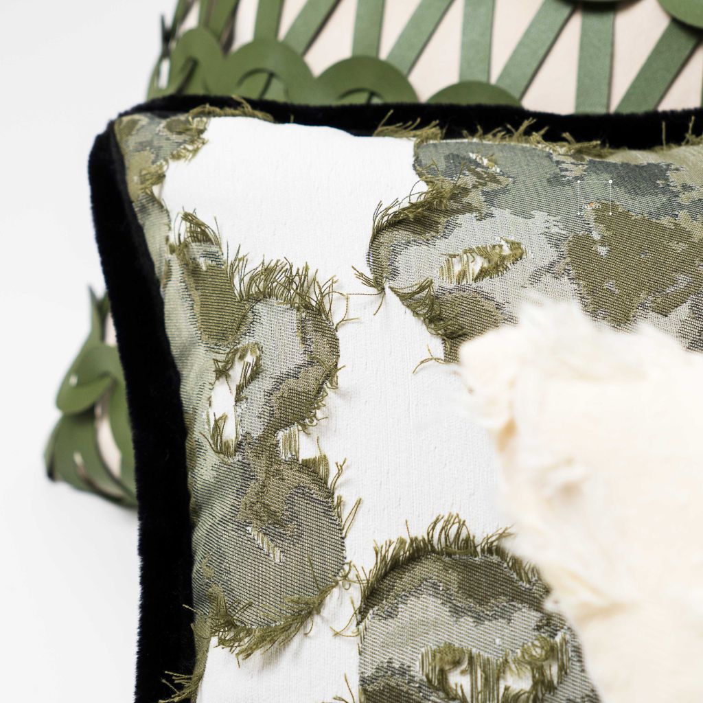 Vỏ Gối Tựa Lưng Phong Cách Bắc Âu Xanh Green Phối Be