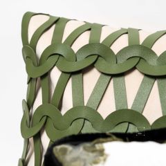 Vỏ Gối Tựa Lưng Phong Cách Bắc Âu Xanh Green Phối Be