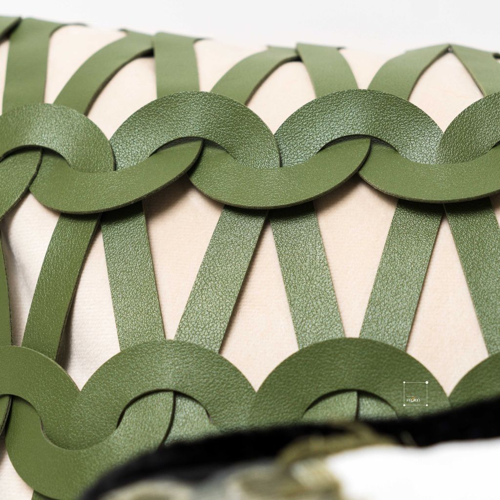 Vỏ Gối Tựa Lưng Phong Cách Bắc Âu Xanh Green Phối Be