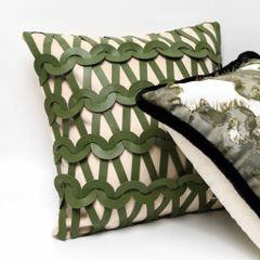 Vỏ Gối Tựa Lưng Phong Cách Bắc Âu Xanh Green Phối Be