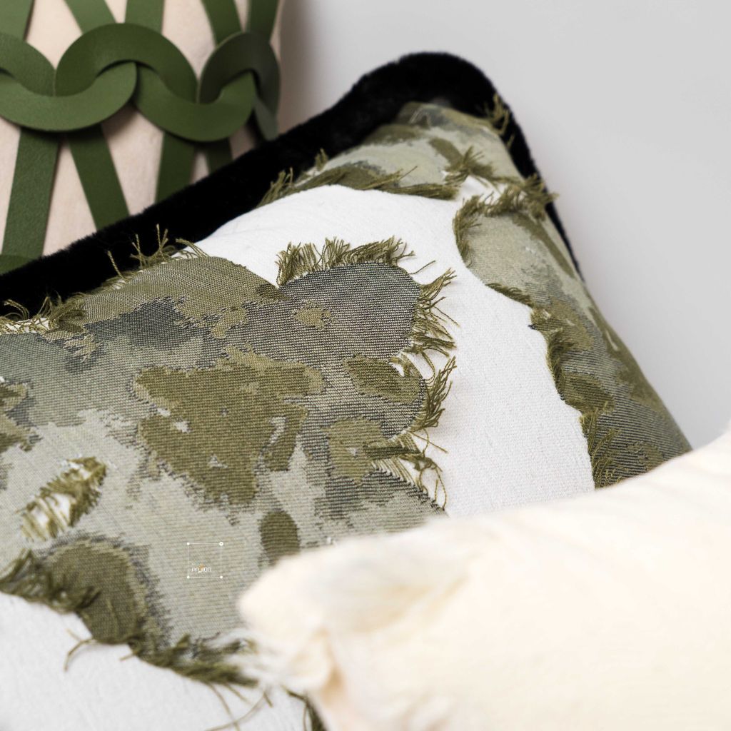 Vỏ Gối Tựa Lưng Phong Cách Bắc Âu Xanh Green Phối Be