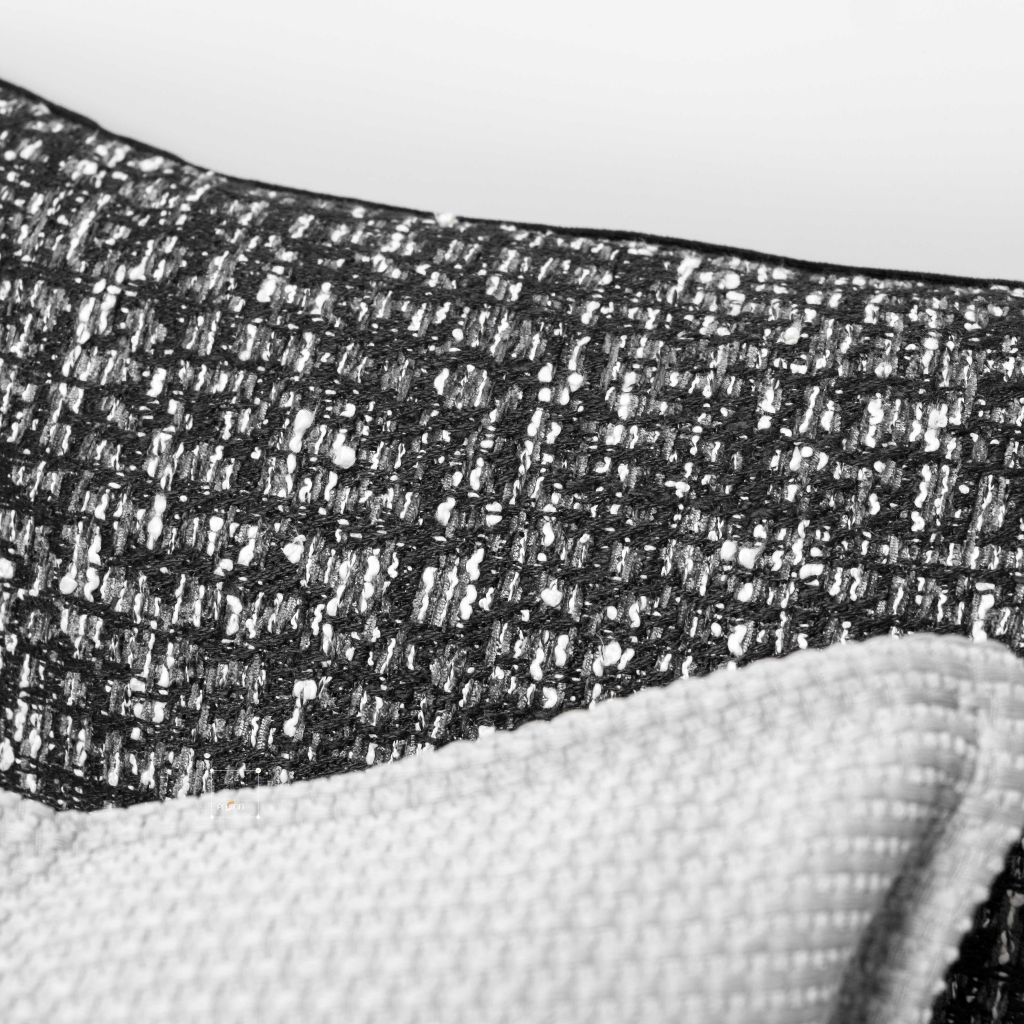 Vỏ Gối Tựa Lưng Sofa Retro Tông Đen Xám Kiểu Mỹ