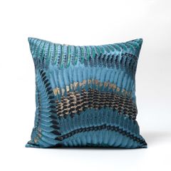 Vỏ Gối Tựa Lưng Cao Cấp Hình Họa Tiết Phượng Hoàng Xanh