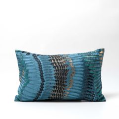 Vỏ Gối Tựa Lưng Cao Cấp Hình Họa Tiết Phượng Hoàng Xanh