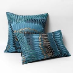 Vỏ Gối Tựa Lưng Cao Cấp Hình Họa Tiết Phượng Hoàng Xanh