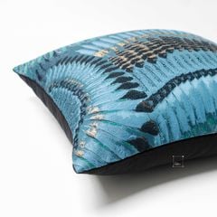 Vỏ Gối Tựa Lưng Cao Cấp Hình Họa Tiết Phượng Hoàng Xanh