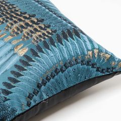 Vỏ Gối Tựa Lưng Cao Cấp Hình Họa Tiết Phượng Hoàng Xanh