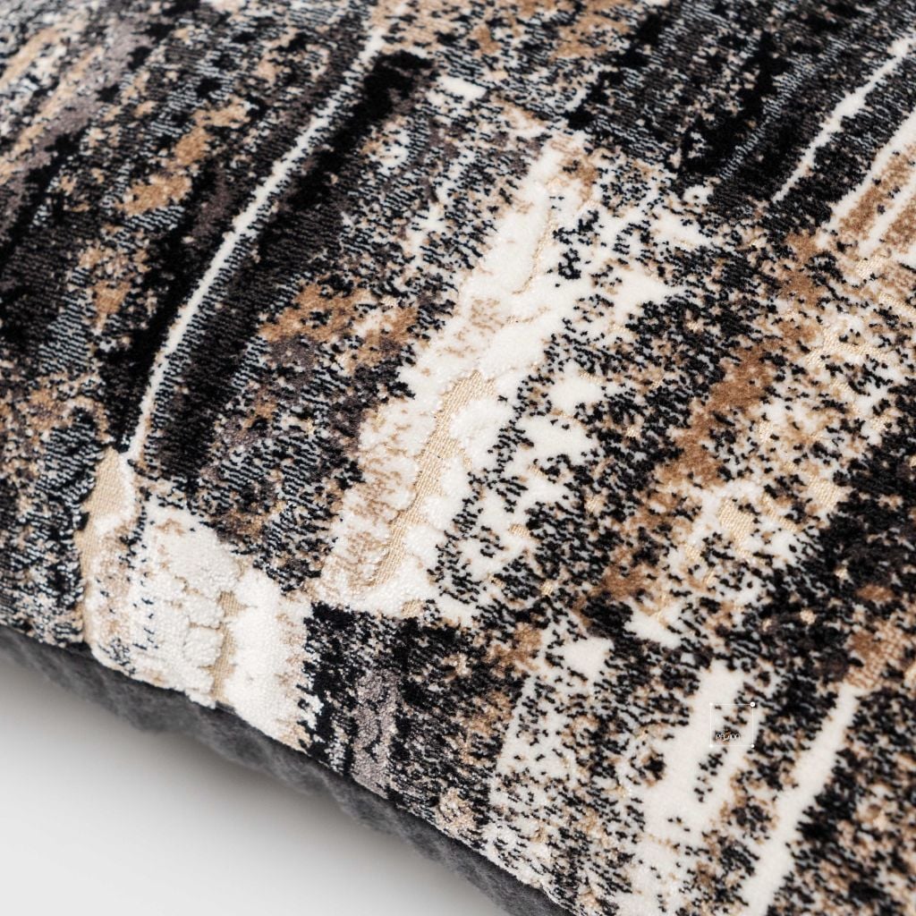 Vỏ Gối Tựa Lưng Sofa Cao Cấp Họa Tiết Nhung Xám Cafe