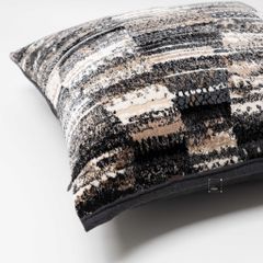 Vỏ Gối Tựa Lưng Sofa Cao Cấp Họa Tiết Nhung Xám Cafe