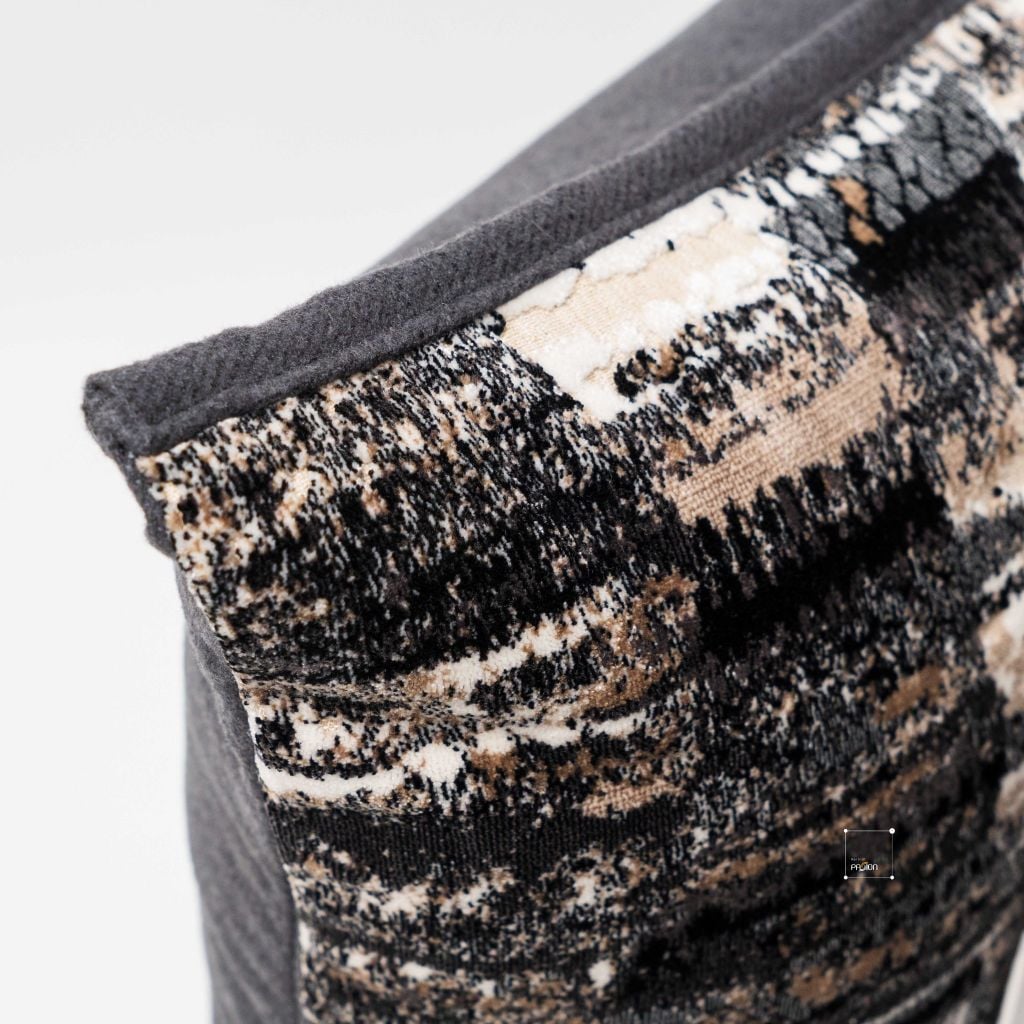 Vỏ Gối Tựa Lưng Sofa Cao Cấp Họa Tiết Nhung Xám Cafe