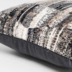 Vỏ Gối Tựa Lưng Sofa Cao Cấp Họa Tiết Nhung Xám Cafe