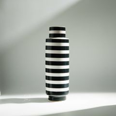 Bình Gốm Trang Trí Thiết Kế Sáng Tạo Sọc Trắng Đen