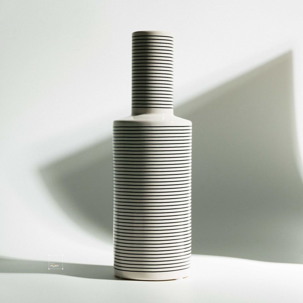 Bình Gốm Trang Trí Thiết Kế Sáng Tạo Sọc Trắng Đen