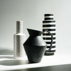 Bình Gốm Trang Trí Thiết Kế Sáng Tạo Sọc Trắng Đen