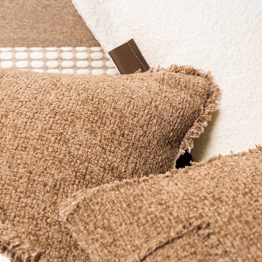 Vỏ Gối Tựa Lưng Phong Cách Wabi Sabi Nâu Hạt Dẻ