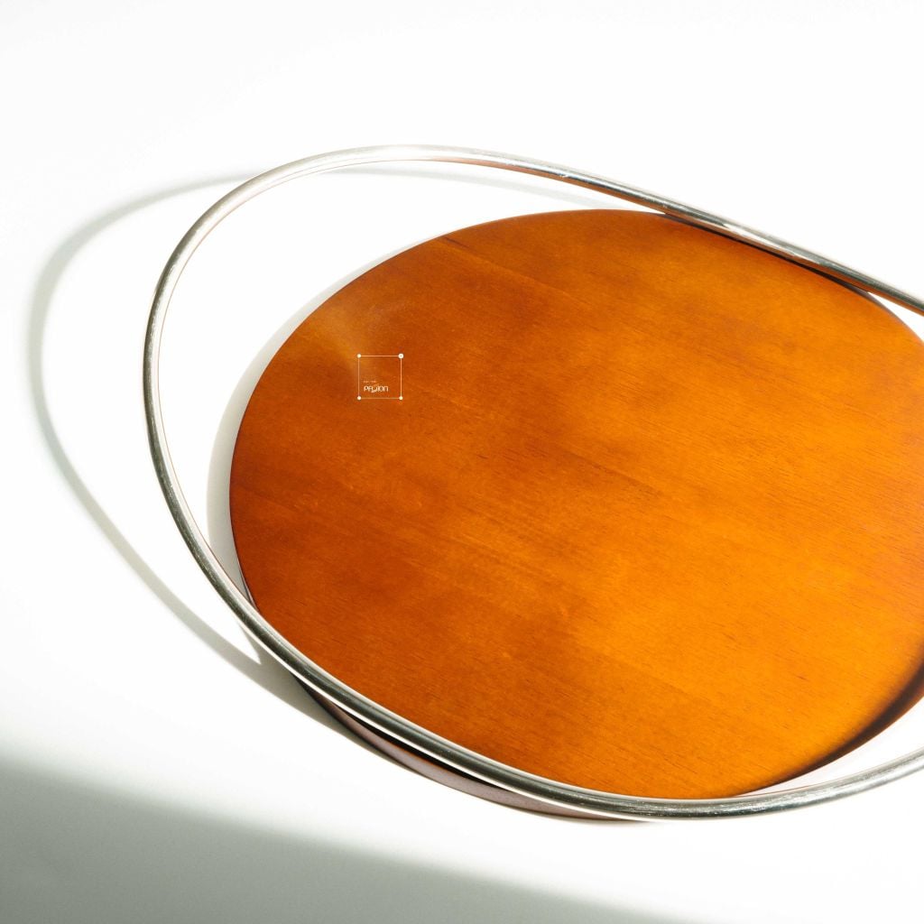 Khay Gỗ Inox Viền Vòng Cung Decor Cao Cấp