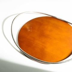 Khay Gỗ Inox Viền Vòng Cung Decor Cao Cấp