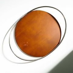 Khay Gỗ Inox Viền Vòng Cung Decor Cao Cấp