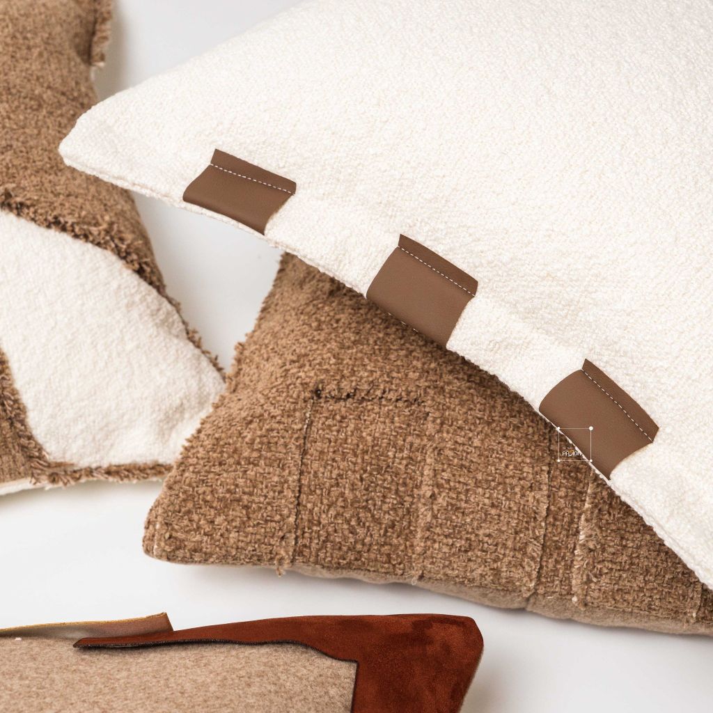 Vỏ Gối Tựa Lưng Phong Cách Wabi Sabi Nâu Hạt Dẻ