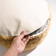 Vỏ Đệm Ngồi Nhung Dệt Hoa Phồng Pouf