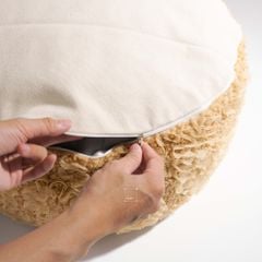 Vỏ Đệm Ngồi Nhung Dệt Hoa Phồng Pouf