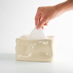 Hộp Khăn Giấy Sứ Phủ Bóng Cao Cấp Cong Sáng Tạo