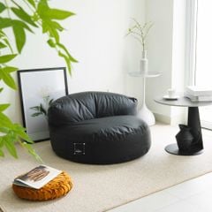 Ghế Lười Hạt Xốp Hình Tròn Bọc Da