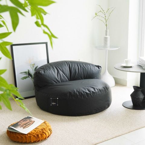 Ghế Lười Hạt Xốp Hình Tròn Bọc Da