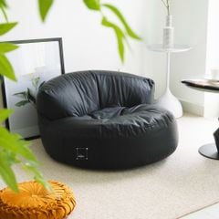 Ghế Lười Hạt Xốp Hình Tròn Bọc Da
