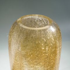 Bình Hoa Thủy Tinh Crackle Tráng Men Mạ Ion Hổ Phách