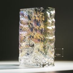 Bình Hoa Thủy Tinh Crackled Hình Vuông Dòng Sông Băng