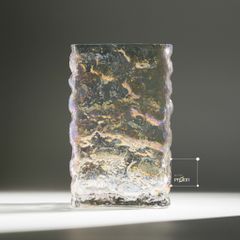 Bình Hoa Thủy Tinh Crackled Hình Vuông Dòng Sông Băng