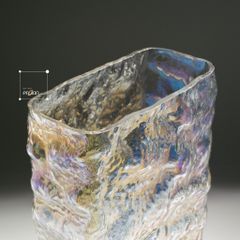 Bình Hoa Thủy Tinh Crackled Hình Vuông Dòng Sông Băng