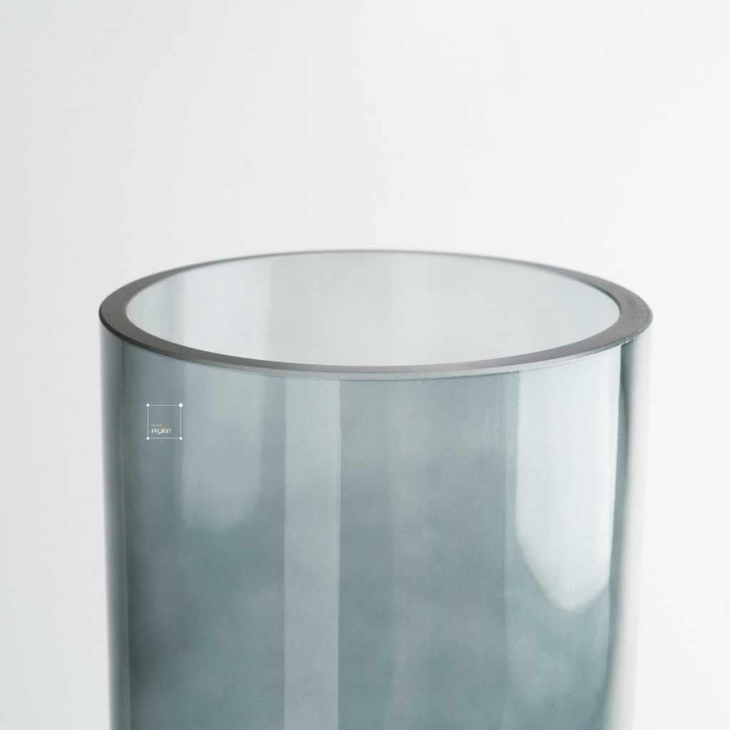 Bình Hoa Thủy Tinh Màu Nước Có Đế Gỗ Nâng Cao Hoa