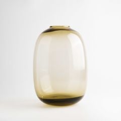 Bình Hoa Thủy Tinh Trụ Tròn Trong Suốt Pha Màu Gỗ