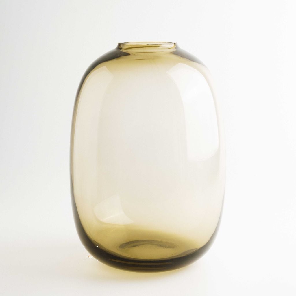 Bình Hoa Thủy Tinh Trụ Tròn Trong Suốt Pha Màu Gỗ