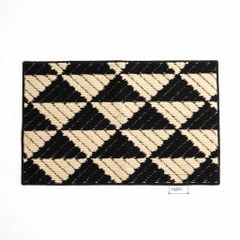 Thảm Lau Chân Siêu Thấm Hút Bụi Để Ở Cửa Ra Vào Họa Tiết Hình Học Xám Đen