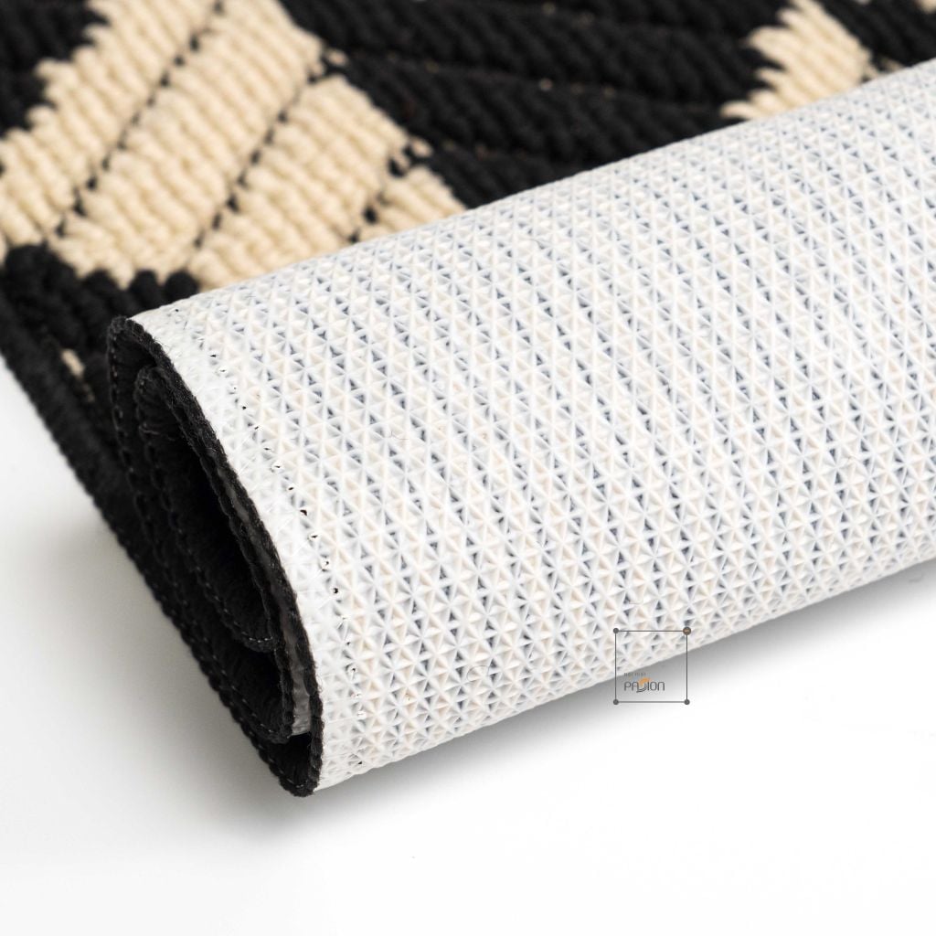 Thảm Lau Chân Siêu Thấm Hút Bụi Để Ở Cửa Ra Vào Họa Tiết Hình Học Xám Đen