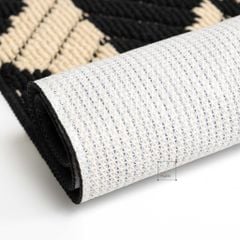 Thảm Lau Chân Siêu Thấm Hút Bụi Để Ở Cửa Ra Vào Họa Tiết Hình Học Xám Đen