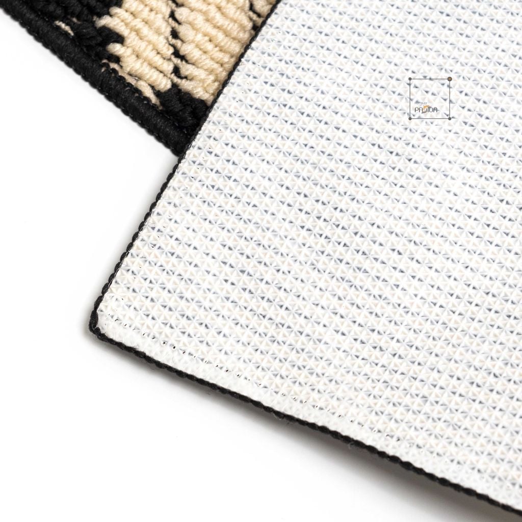 Thảm Lau Chân Siêu Thấm Hút Bụi Để Ở Cửa Ra Vào Họa Tiết Hình Học Xám Đen