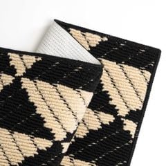 Thảm Lau Chân Siêu Thấm Hút Bụi Để Ở Cửa Ra Vào Họa Tiết Hình Học Xám Đen