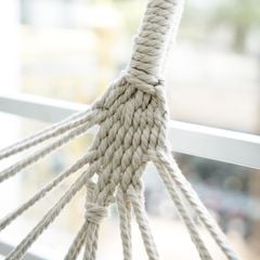 Võng Lưới Thanh Gỗ Tua Rua Boho Trang Trí Ngoài Trời Trang Trí Ngoài Biển 200x100cm