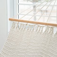 Võng Lưới Thanh Gỗ Tua Rua Boho Trang Trí Ngoài Trời Trang Trí Ngoài Biển 200x100cm