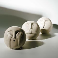 Tượng Tròn Icon Biểu Cảm Decor Kệ Sách Bàn Làm Việc