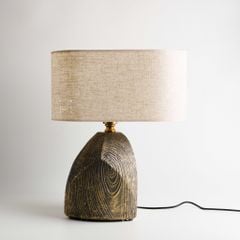 Đèn Bàn Kiểu Khối Gỗ Wabi Sabi