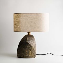 Đèn Bàn Kiểu Khối Gỗ Wabi Sabi